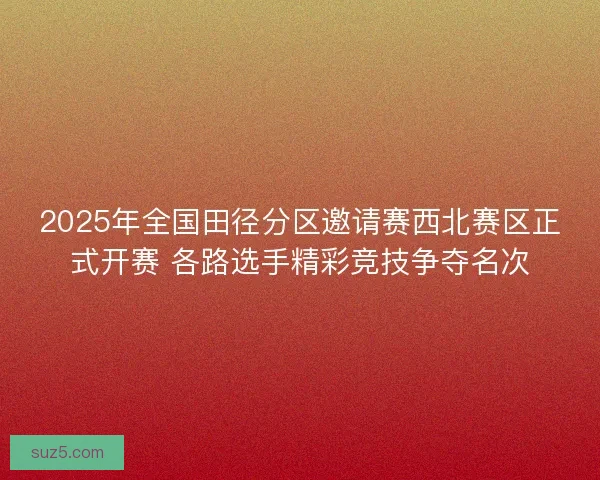 2025年全国田径分区邀请赛西北赛区正式开赛 各路选手精彩竞技争夺名次